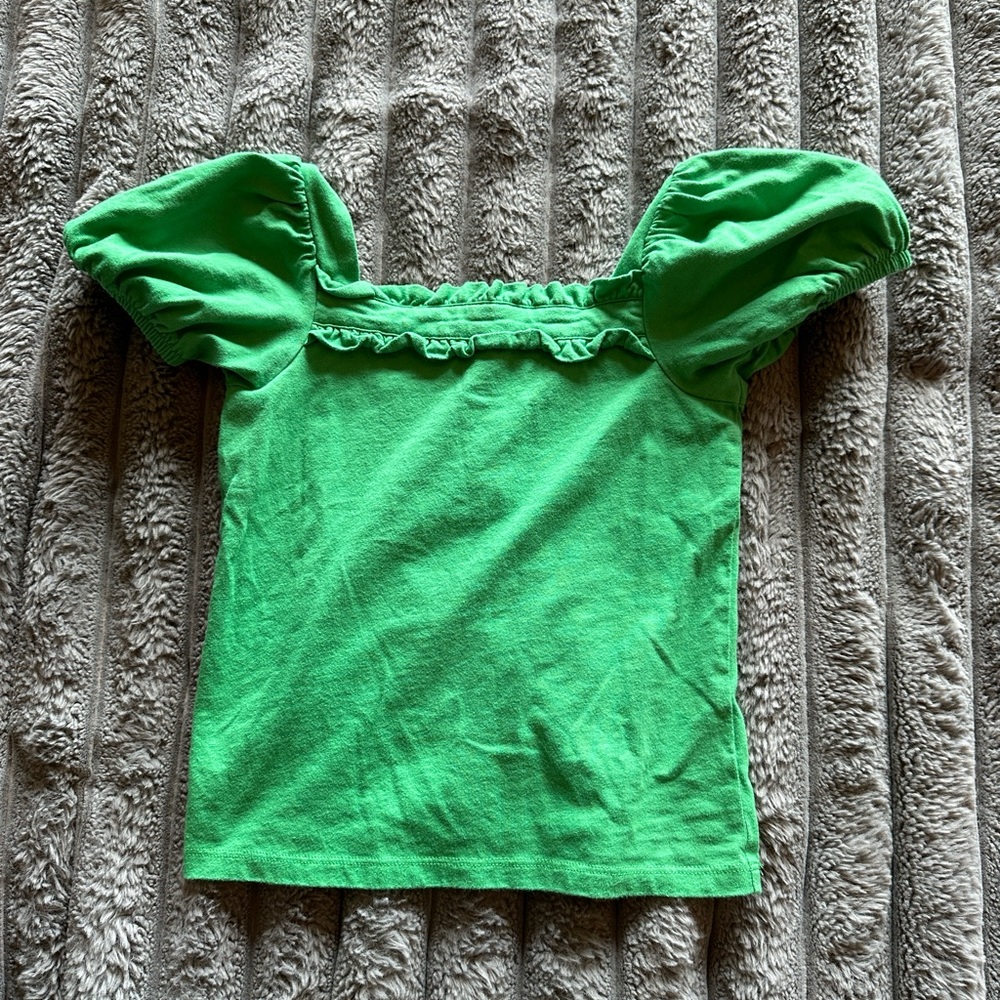 Janie and Jack green short sleeve shirt, size 6